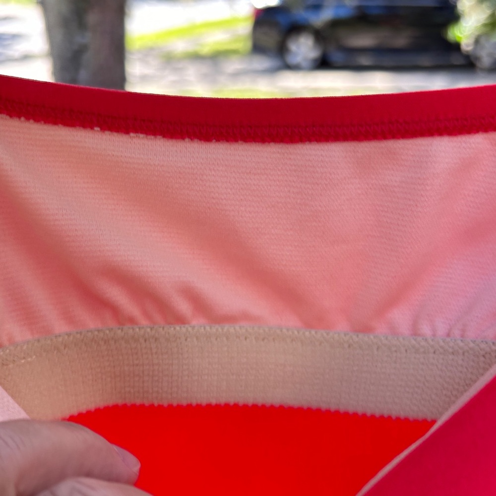 Aqua Green Vibrant Red Layered Swim Camisole - Picture 3 of 8